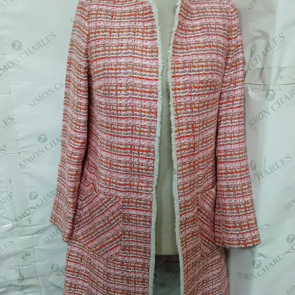 HELENE BERMAN ALICE TWEED JACKET IN PINK SIZE 10