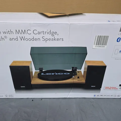 LENCO LS-300WD (V2) TURNTABLE, BLUETOOTH & WOODEN SPEAKERS