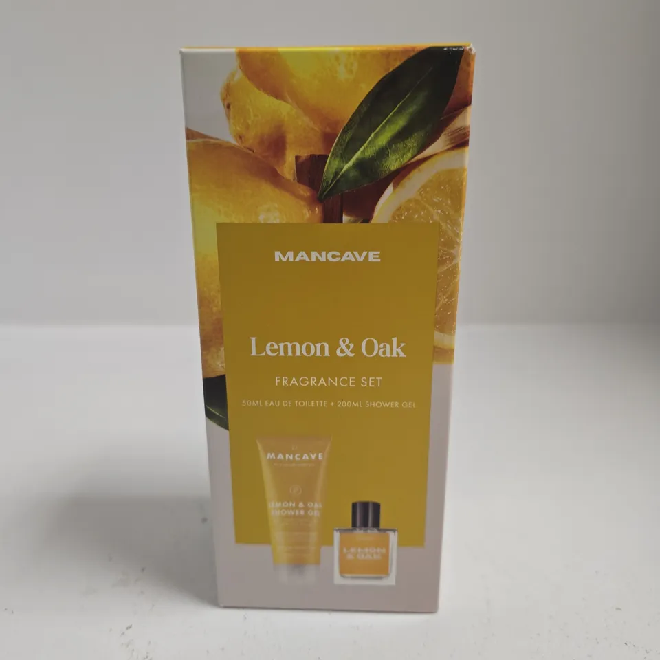 BOXED AND SEALED MANCAVE LEMON & OAK FRAGRANCE SET – 50ML EDT + 200ML SHOWER GEL