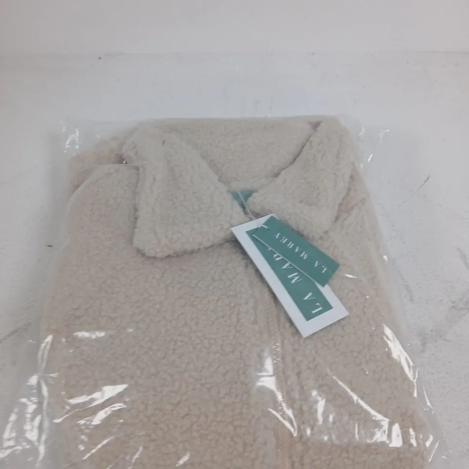 BAGGED LA MAREY WOMENS BEIGE SHERPA FLEECE JACKET - SIZE UNSPECIFIED