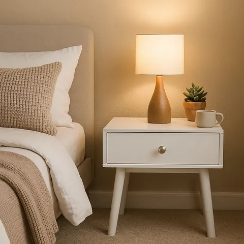 BOXED FRITZ 1 DRAWER BEDSIDE TABLE - GREY (1 BOX)