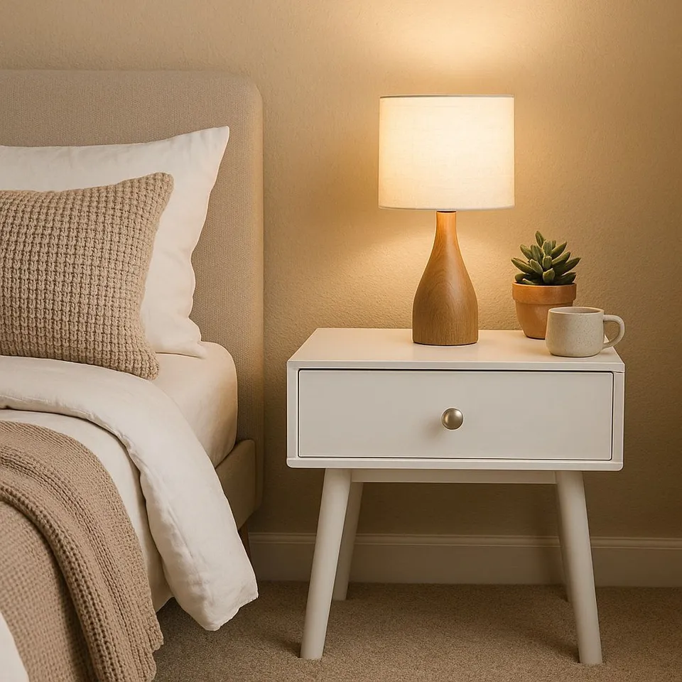 BOXED FRITZ 1 DRAWER BEDSIDE TABLE - GREY (1 BOX)