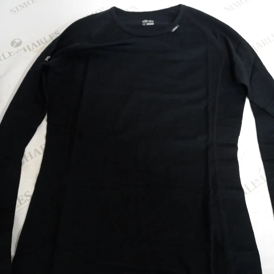 DHB WOMENS MERINO LONG SLEEVE BASE LAYER IN BLACK - UK 12 