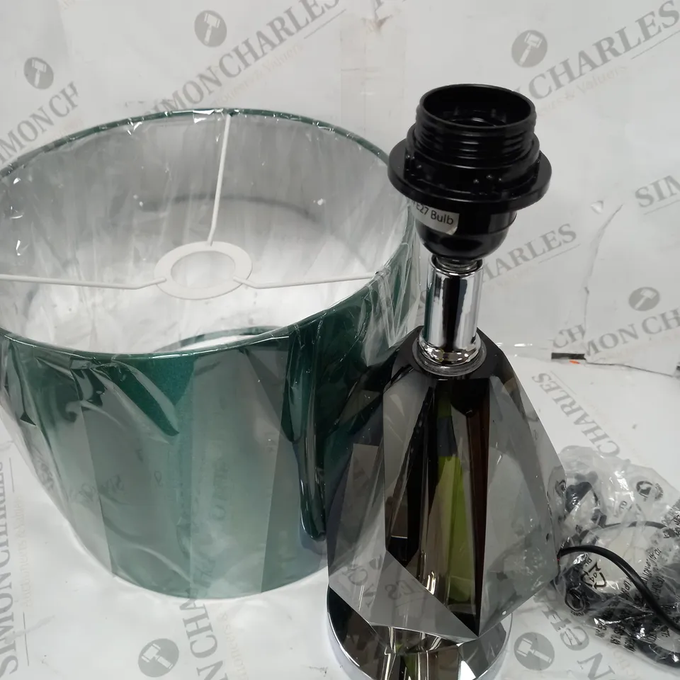 JM MAC CRYSTAL LAMP WITH GREEN SHADE