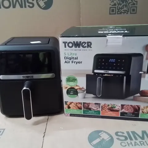 BOXED TOWER T17186 VORTX DIGITAL AIR FRYER 5L - BLACK