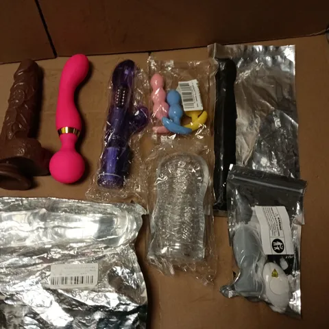 LOT OF 8 ASSORTED ADULT PLEASURE ITEMS TO INCLUDE DILDO'S, BUTT PLUGS AND FLESH LIGHT