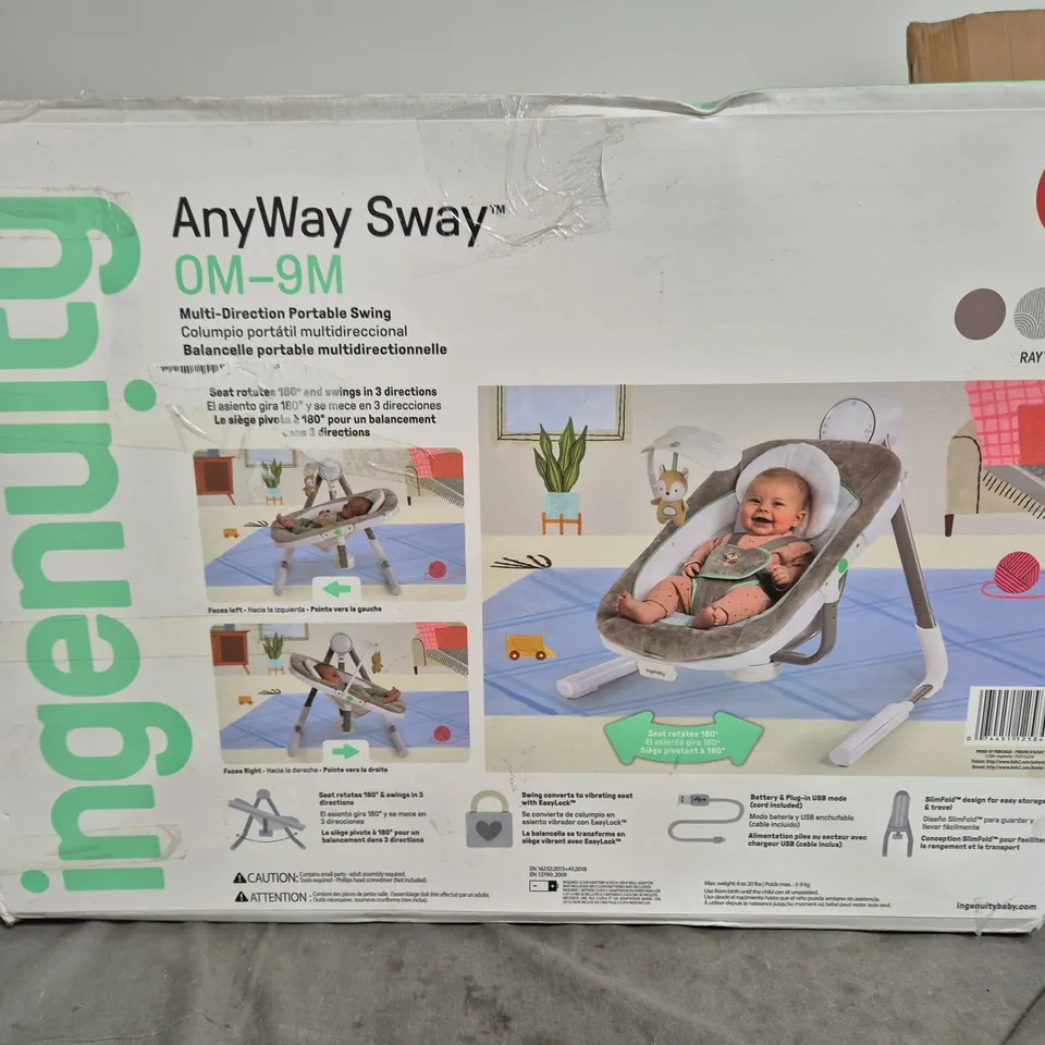 INGENUITY ANYWAY SWAY OM-9M MULTI-DIRECTION PORTABLE SWING – BOXED