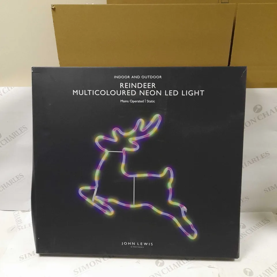 MULTICOLOURED REINDEER NEON LED LIGHT
