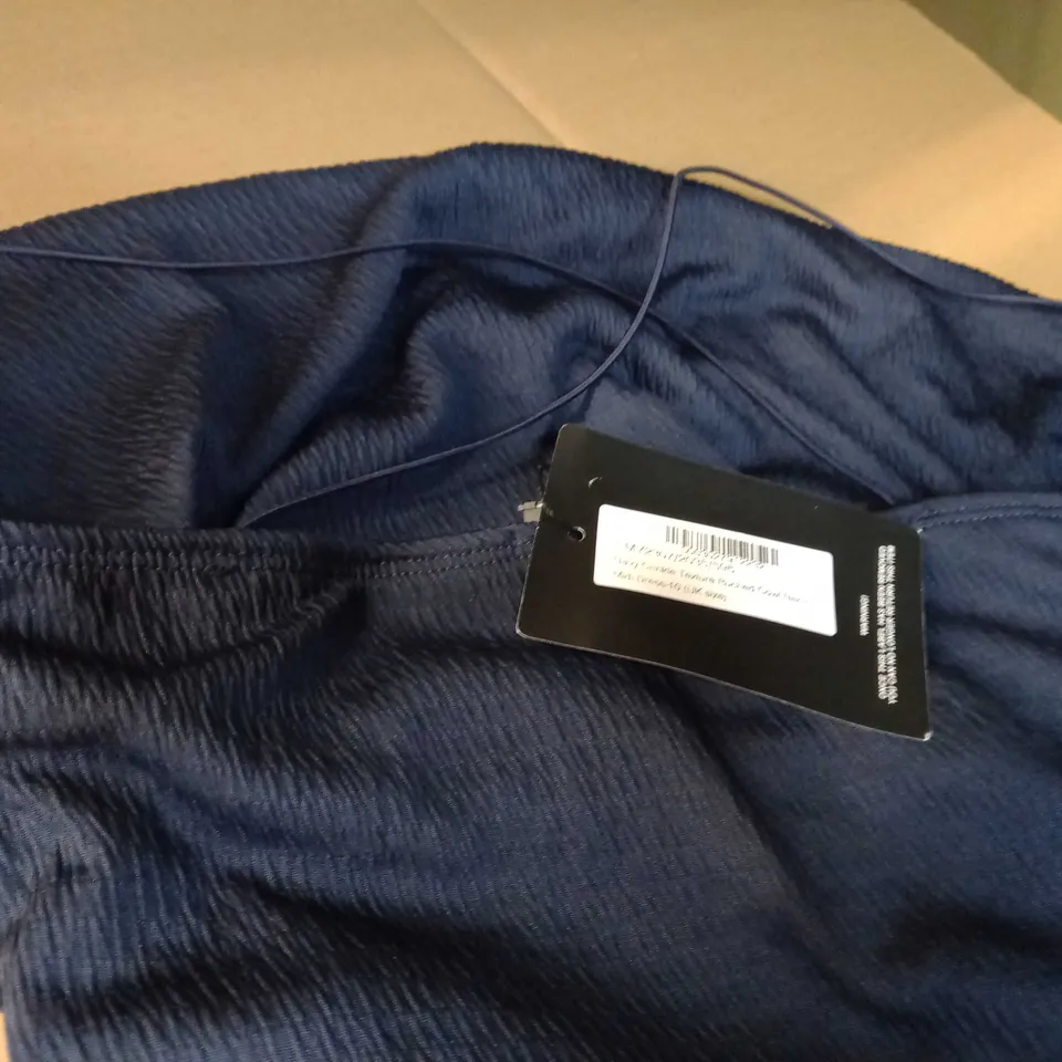 PRETTYLITTLETHING NAVY RUCHED FORM FITTING MIDI DRESS - SIZE 10