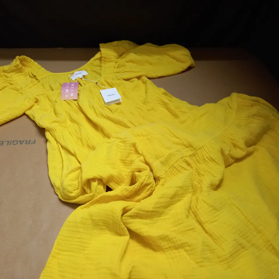 XIRENA LINEN SOFIA DRESS IN YELLOW - L