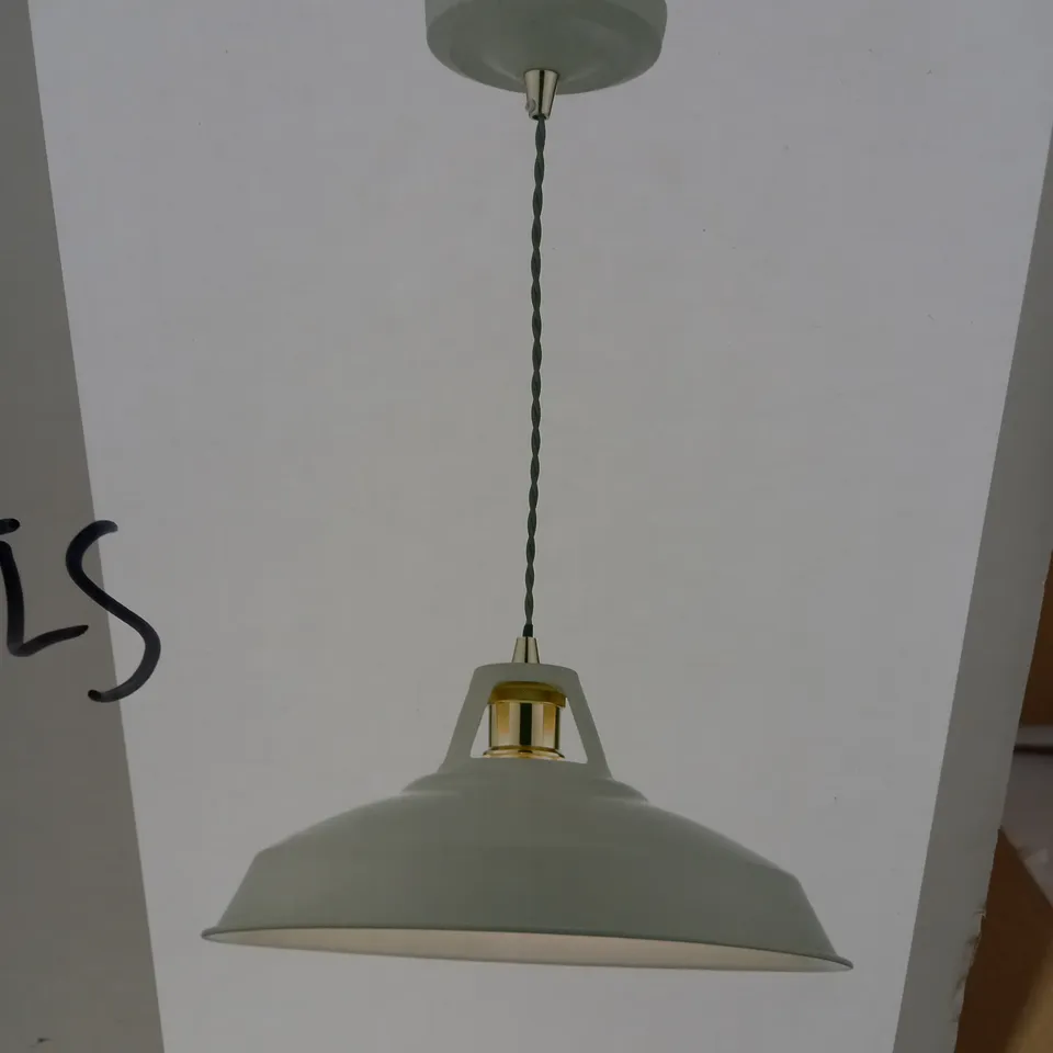 THE LIGHTING STUDIO DORSET SINGLE GREY/BRASS PENDANT LIGHT FITTING