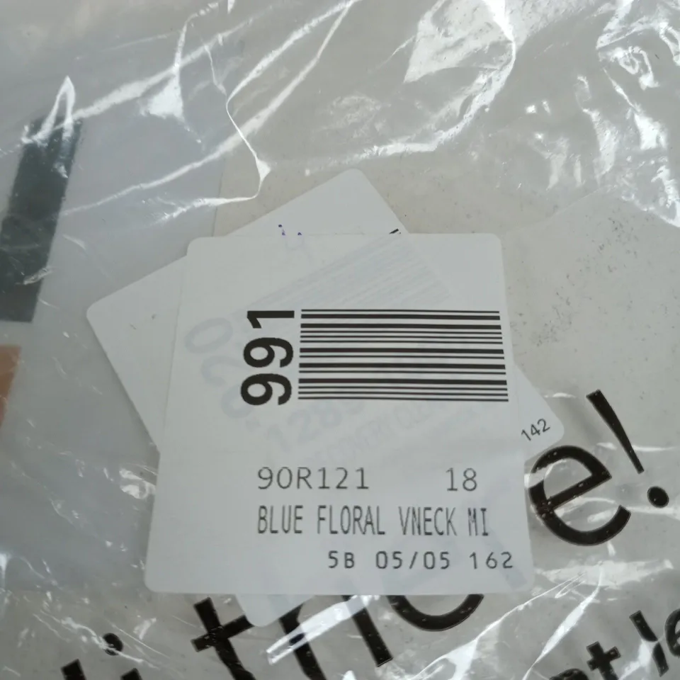 VIVANCE WOMEN'S BLUE FLORAL V-NECK MAXI DRESS – UK 18 (EU 44)