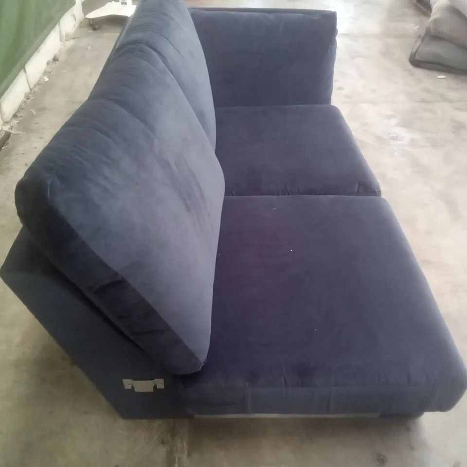 QUALITY DESIGNER FINCH LHF SOFA SECTION - NAVY FABRIC 