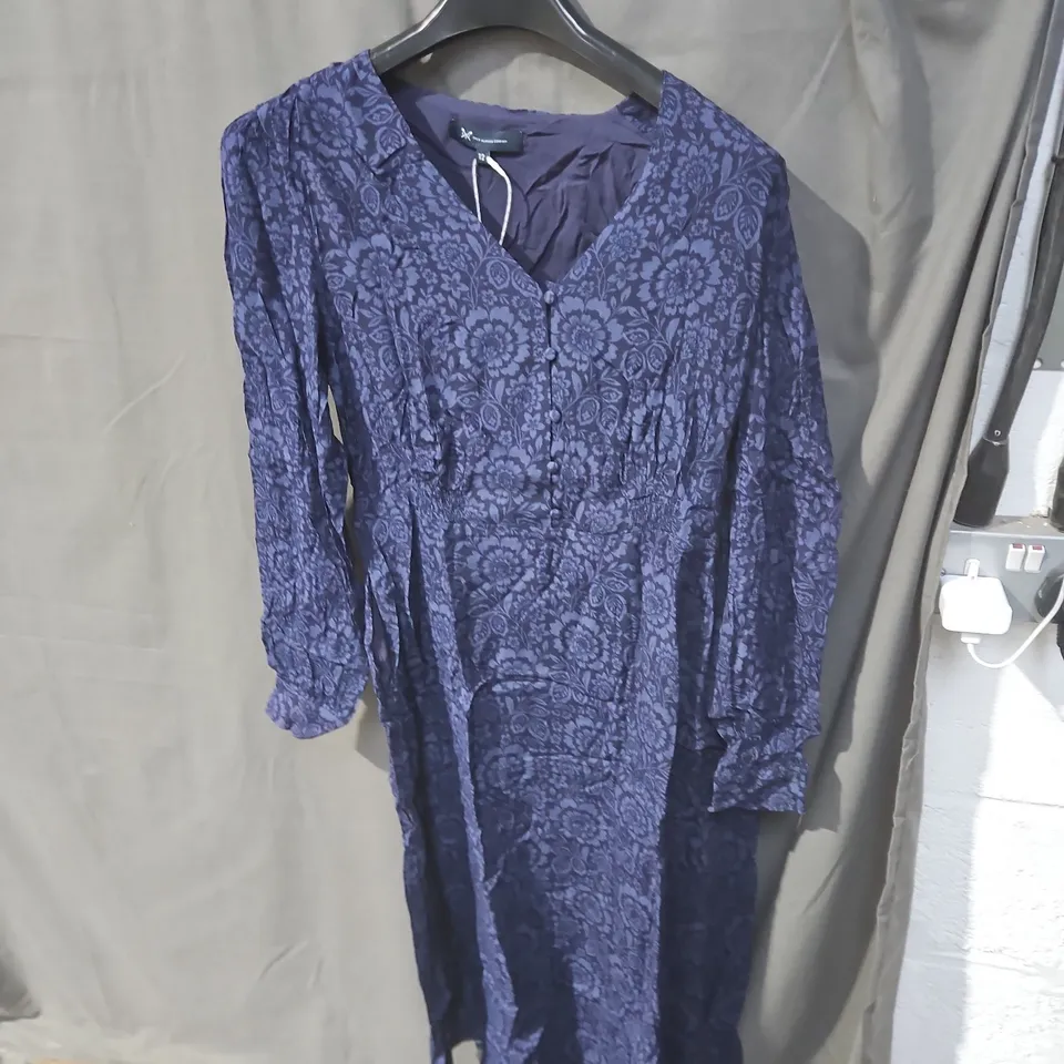 CREW CLOTHING COMPANY NAVY FLORAL DRESS, UK 12