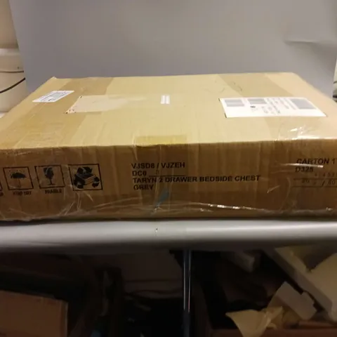 BOXED TARYN 2 DRAWER BEDSIDE CHEST