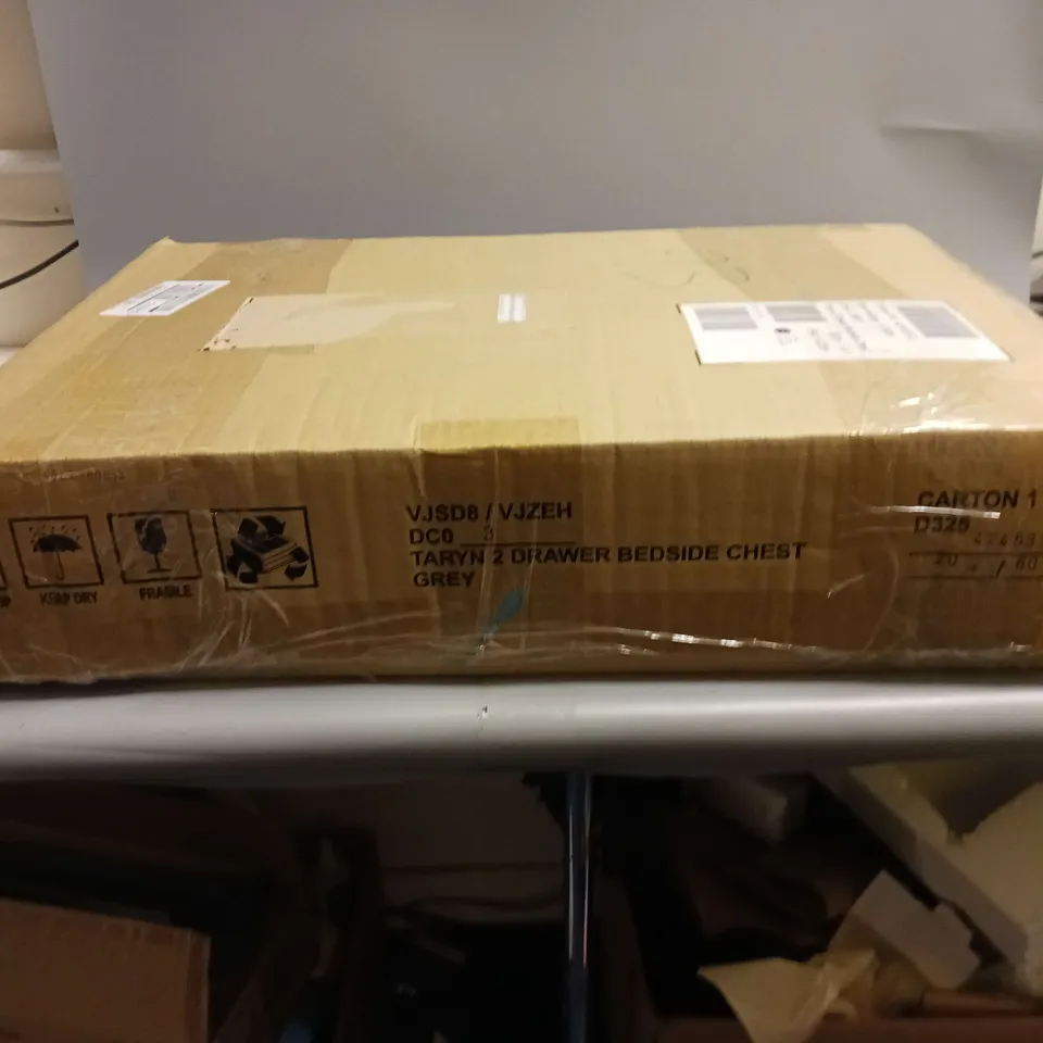 BOXED TARYN 2 DRAWER BEDSIDE CHEST