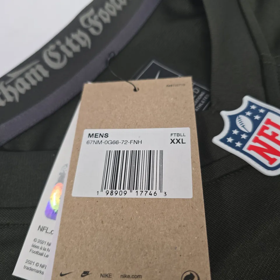 NIKE NFL ON FIELD APPAREL MEN’S FOOTBALL JERSEY – DARK GREY, WILSON 5, XXL