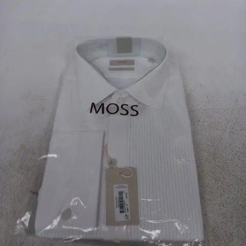 MOSS DRESS SHIRT β TAILORED FIT, WHITE PINSTRIPE, NECK UK 17
