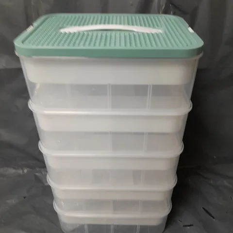 5 STACKABLE COSMETIC STORAGE BOXES