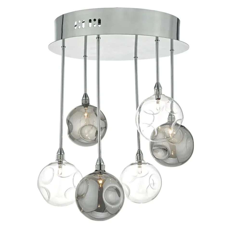 BOXED KENSLEY 6 LIGHT CHROME CLUSTER PENDANT