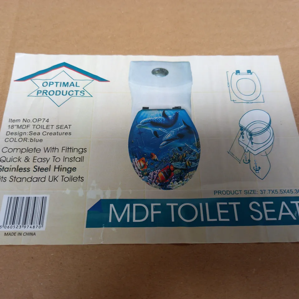 BOXED MDF 18" TOILET SEAT - SEA CREATURES