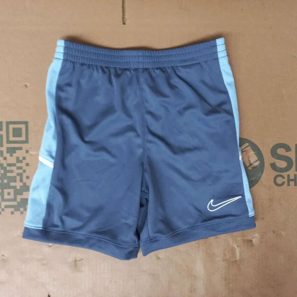 NIKE KID'S DRI-FIT SHORTS IN STEEL BLUE/SKY BLUE SIZE 6-7 YEARS