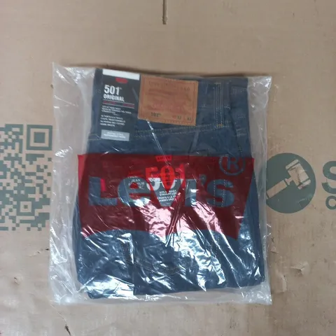 BAGGED LEVI'S 501 ORIGINAL STRAIGHT LEG JEANS IN BLUE SIZE 32/32