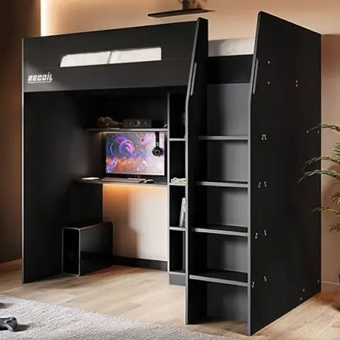 BOXED SUMMIT GAMING HIGH SLEEPER - BLACK/GREY (5 BOXES)