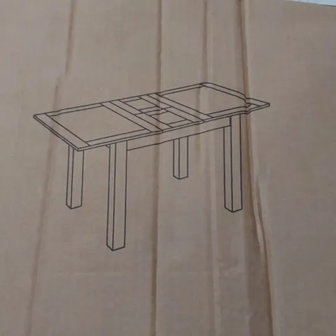 BOXED EXTENDABLE OAK SOLID WOOD BASE DINING TABLE (2 BOXES)