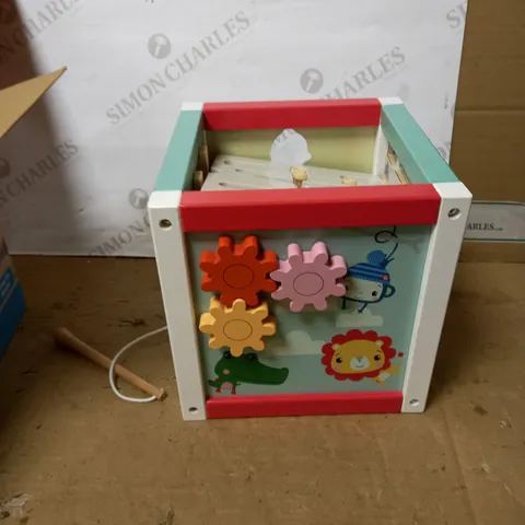 FISHER PRICE WOODEN ACTIVITY CUBE
