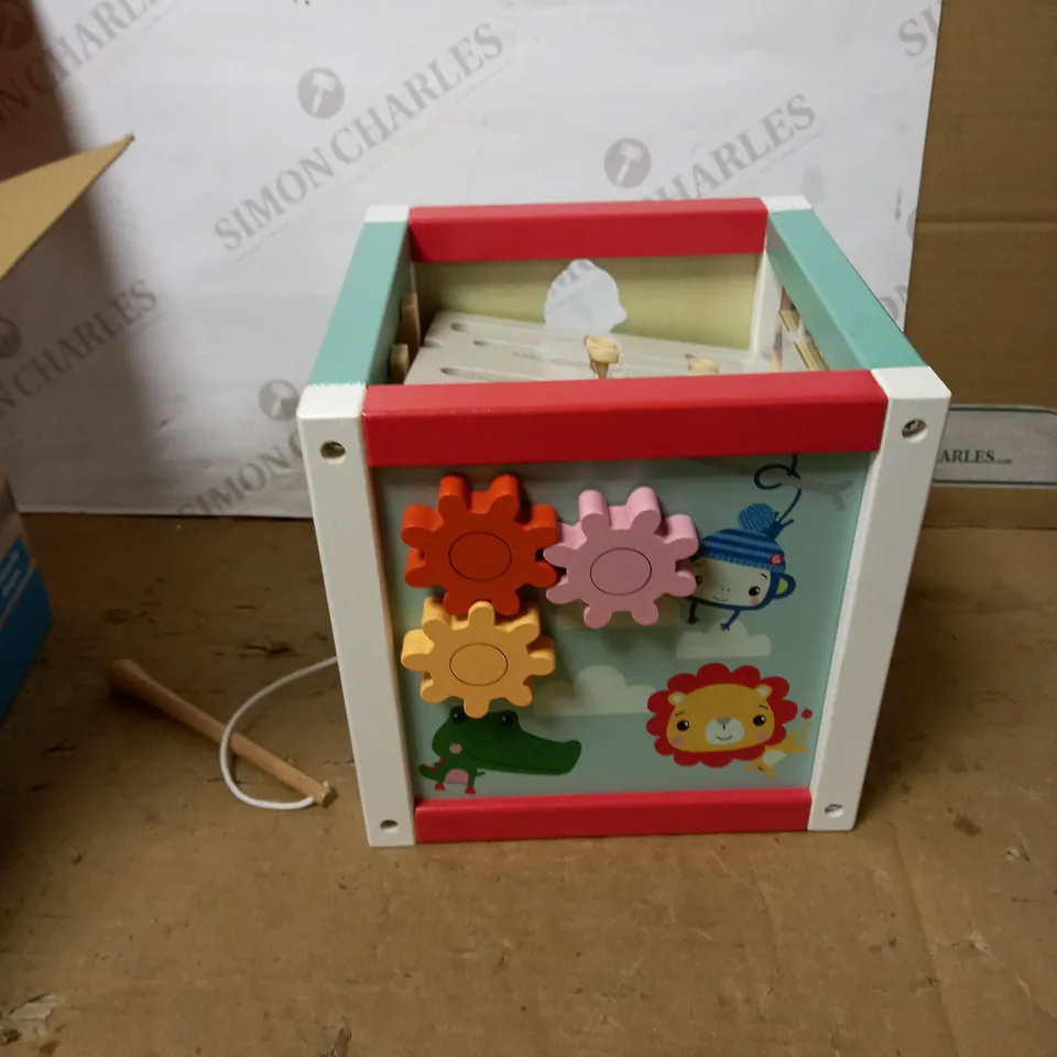 FISHER PRICE WOODEN ACTIVITY CUBE