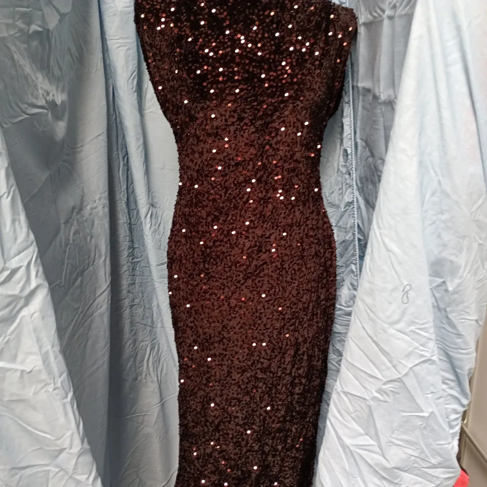 AX PARIS SEQUIN EVENING DRESS, UK SIZE 14