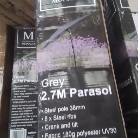 BOXED MONACO GREY 2.7M PARASOL