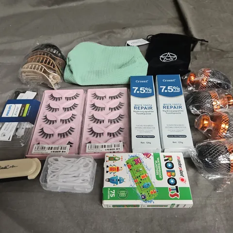 APPROXIMATELY 12 ASSORTED HEALTH & BEAUTY PRODUCTS TO INCLUDE WHITENING TOOTHPASTE, EYELASHES, AND PHILIPS ZOOM! ETC.