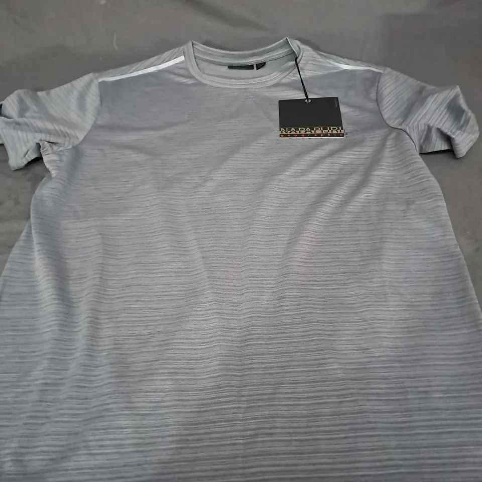 NAPAPIJRI SARLYS LIGHT GREY T-SHIRT - SMALL