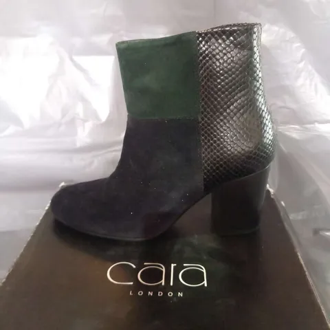 BOXED CARA SLEEP LEATHER/SUEDE ANKLE BOOTS SIZE 3