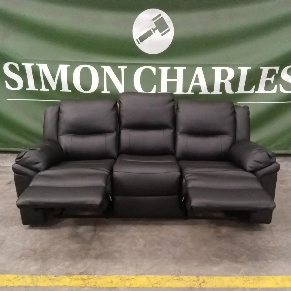 ALBION LUXURY FAUX LEATHER 3 SEATER HIGH BACK MANUAL RECLINER SOFA RRP £749