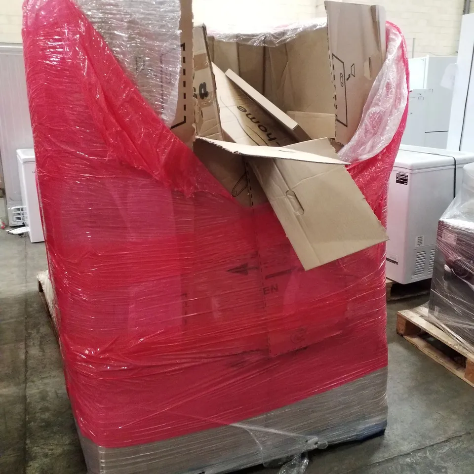 PALLET OF ASSORTED PRODUCTS INCLUDING DUSTER, CUSHION COVER, STAR WARS BACKPACK, FLOOR MATS, CLOTHES RAIL