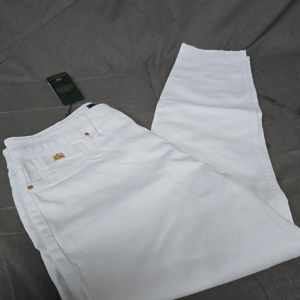 HOLLAND COOPER HIGH RISE SLIM JEANS – WHITE, UK 16