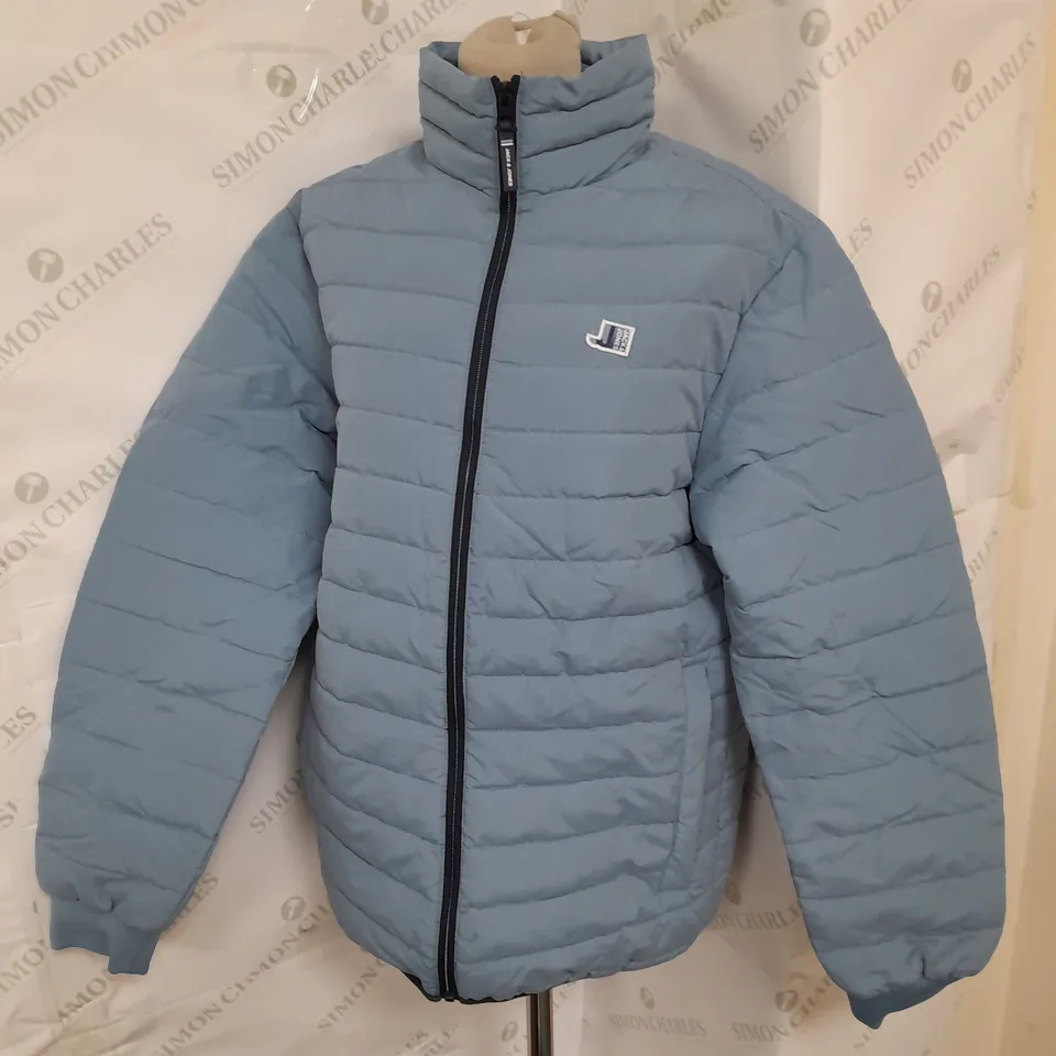 JACK&JONES PUFFER COLLAR JACKET IN OUNTAIN SPRING BLUE SIZE S