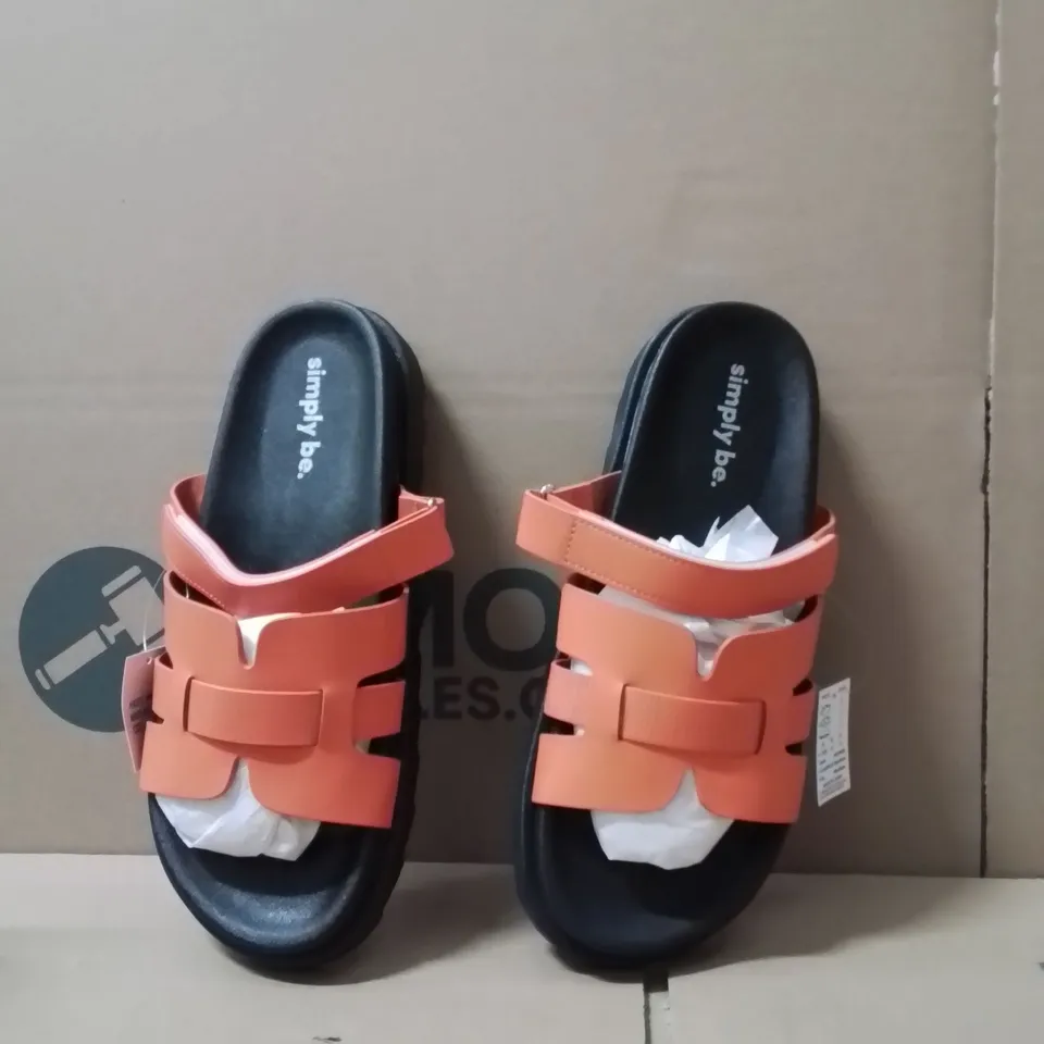BOXED BRAND NEW APPROXIMATELY 6 SIMPLY BE PARRY WIDE FOOT SHOES ORANGE SIZE 8