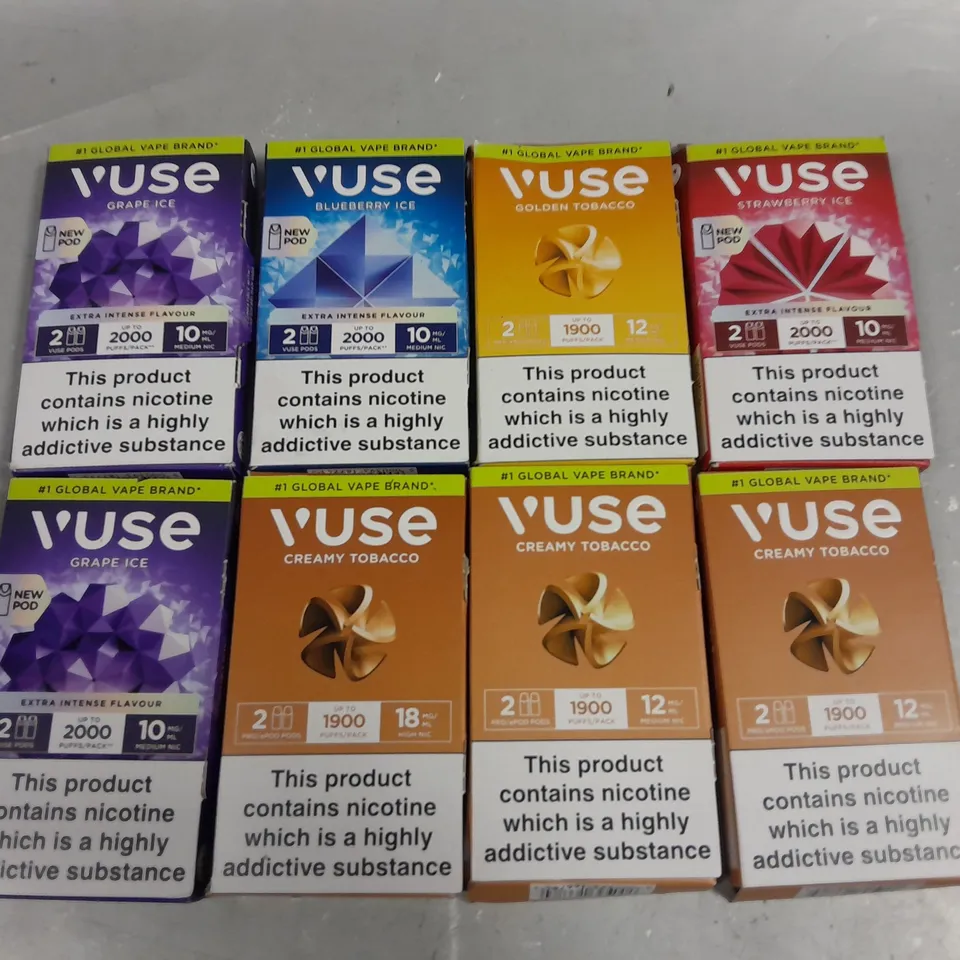LOT OF APPROXIMATLEY 45 ASSORTED VUSE 2-PACKS OF E-CIG PODS