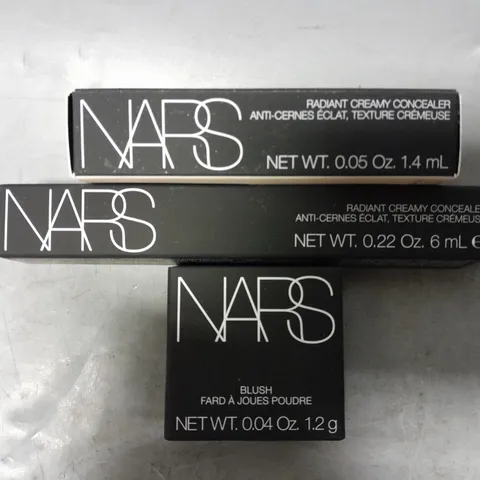 3 NARS PRODUCTS TO INCLUDE CREAMY CONCEALER #CHANTILLY & #CREMA CATALANA & BLUSH #ORGASM 