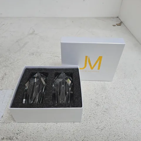 JULIEN MACDONALD JM CRYSTAL CANDLE HOLDERS – BOXED SET OF 2