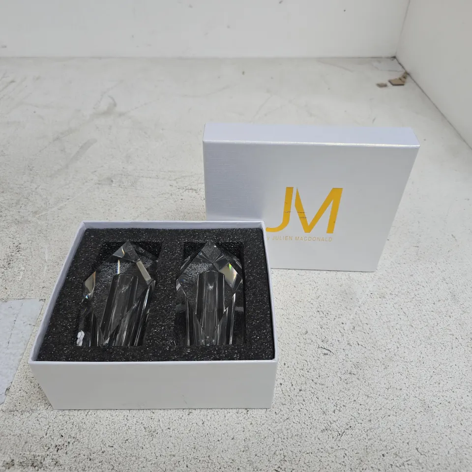 JULIEN MACDONALD JM CRYSTAL CANDLE HOLDERS – BOXED SET OF 2