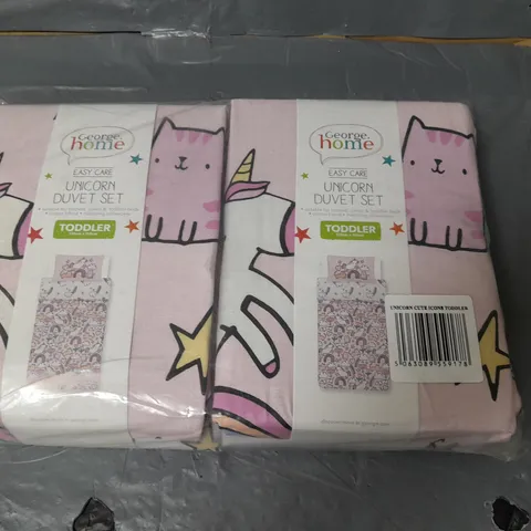 LOT OF 2 UNICORN TODDLER BED DUVET SET
