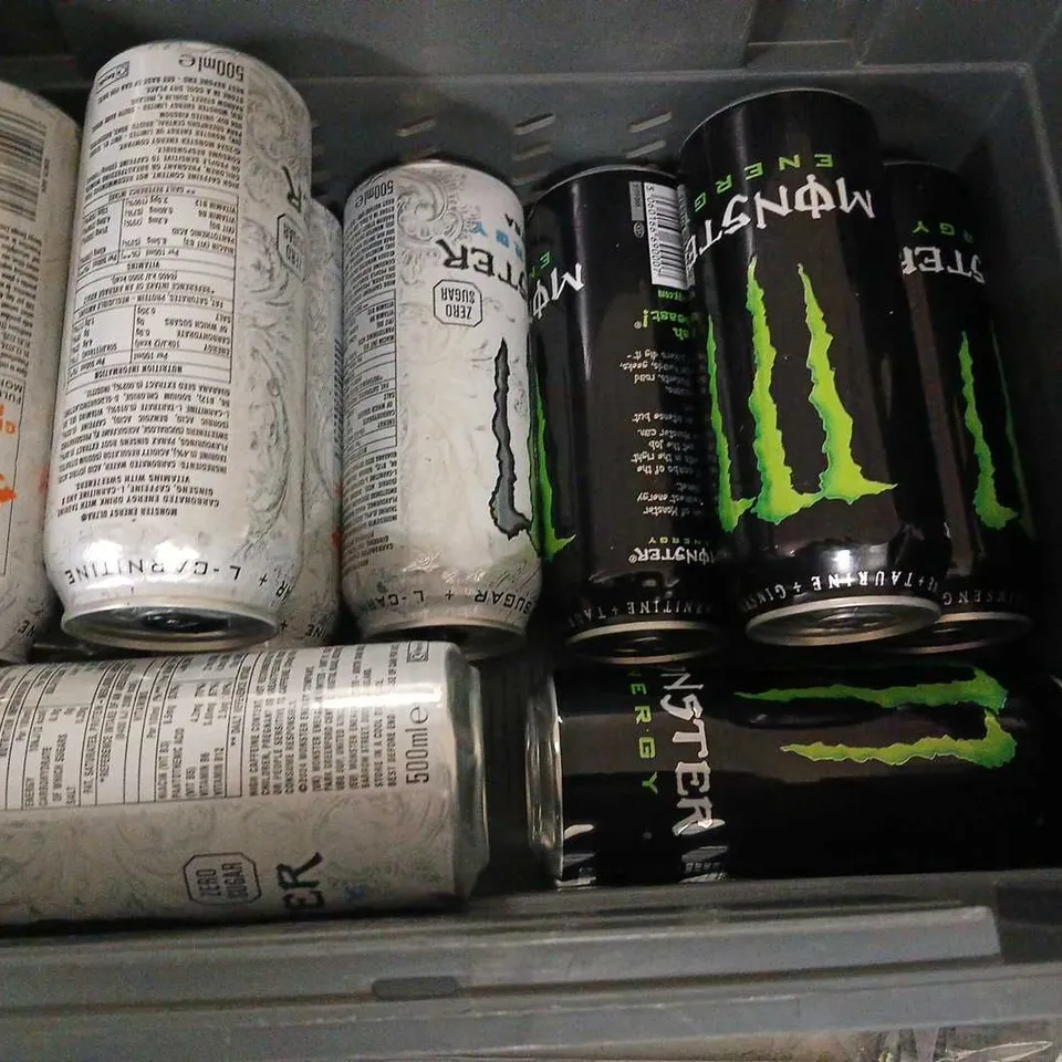 LOT OF 15 500ML CANS OF MONSTER ENERGY DRINK 