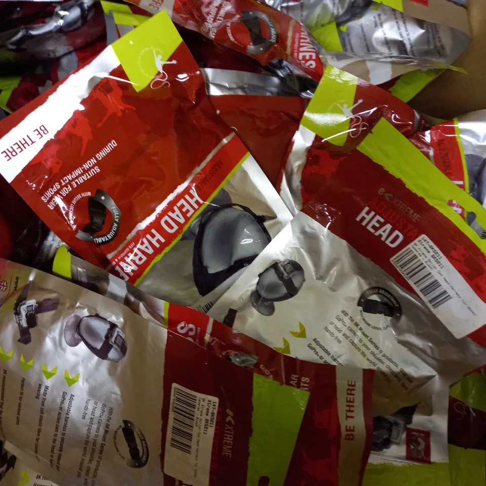 LOT OF APPROX 30 8K XTREME HEAD MOUNT ADJUSTABLE HEAD HARNESS FOR GOPRO & MOST ACTION CAMS