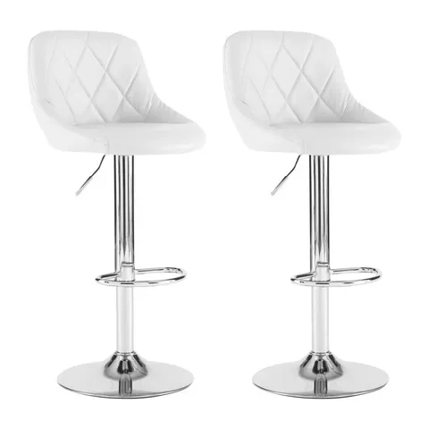 BOXED NEO MADRID FAUX LEATHER SWIVEL BAR STOOL - WHITE (1 BOX)