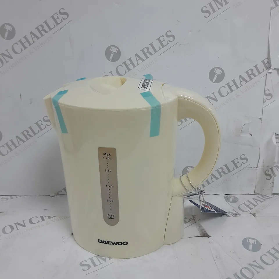 DAEWOOD 2200W CREAM PLASTIC 1.7L JUG KETTLE 